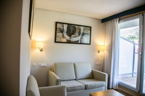 Χώρος καθιστικού στο Lobios Caldaria Hotel Balneario