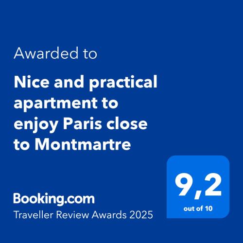 Nice and practical apartment to enjoy Paris close to Montmartre