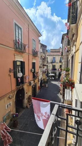 a view of an alley in a city with buildings at B&B La Casa del Bellino in Vietri sul Mare