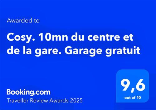 a screenshot of a cell phone with the words cancer gratitude at Cosy. 10mn du centre et de la gare. Garage gratuit in Colmar