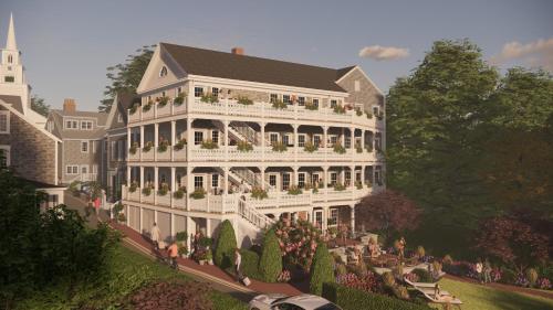 a rendering of a large white building with plants at Nantucket Resort Collection in Nantucket
