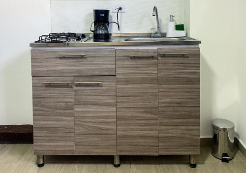 Η κουζίνα ή μικρή κουζίνα στο Apartamento Cerca de la Plaza Principal