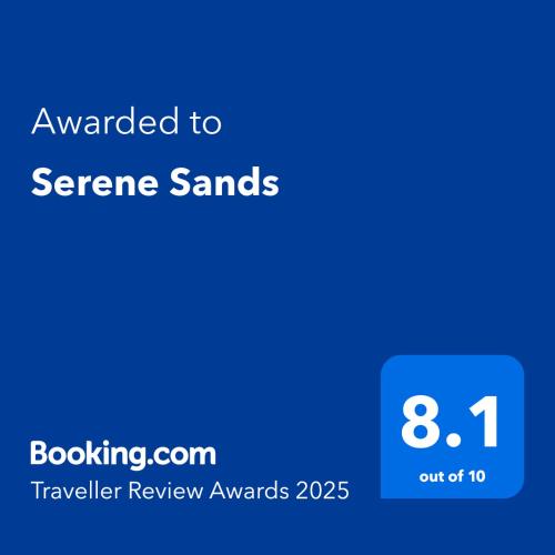 Certifikát, hodnocení, plakát nebo jiný dokument vystavený v ubytování Serene Sands
