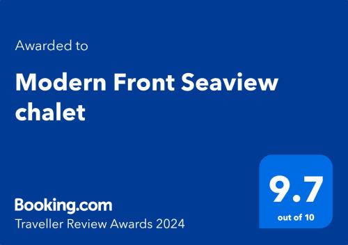 a blue sign with the words modern front scavenger checklist at Modern Front Seaview chalet El Sokhna in Ain Sokhna