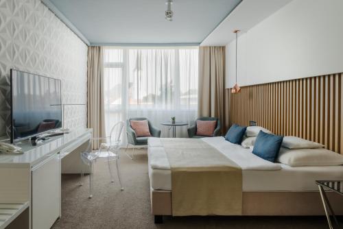 Телевизор и/или развлекательный центр в Hotel Bodrog Wellness & Elix Spa