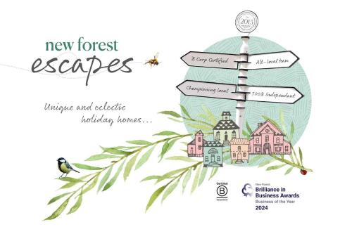 a watercolor illustration of a key forest services sign at The Nest in Brockenhurst