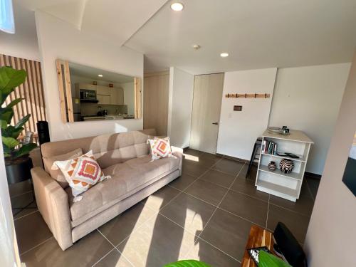 Kuchyň nebo kuchyňský kout v ubytování Loft con terraza amoblado Alamos Pereira