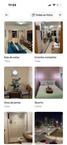 a collage of four pictures of a room at 1 suite aptocompartilhado in Brasilia