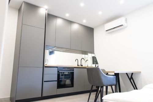 Η κουζίνα ή μικρή κουζίνα στο Hugo apartments