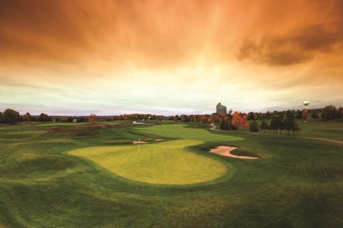 widok na pole golfowe z zielonym w obiekcie Grand Traverse Resort and Spa w mieście Traverse City