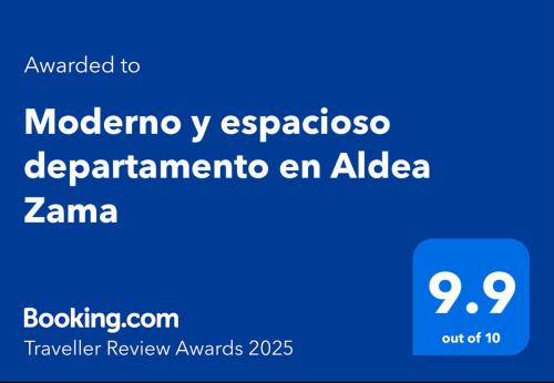 a screenshot of a phone screen with the text advanced to modernovo zebraasc at Moderno y espacioso departamento en Aldea Zama in Tulum