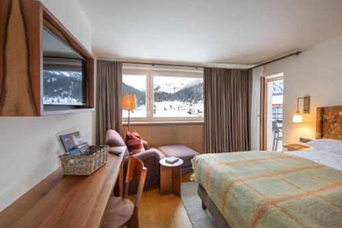 Katil atau katil-katil dalam bilik di Hotel Schranz - Ski In & Ski Out