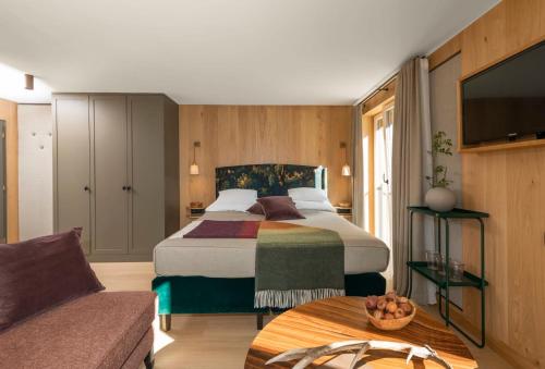 Katil atau katil-katil dalam bilik di Hotel Schranz - Ski In & Ski Out