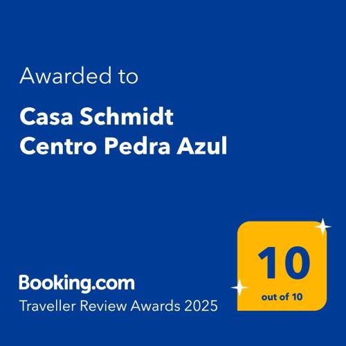 Sijil, anugerah, tanda atau dokumen lain yang dipamerkan di Casa Schmidt Centro Pedra Azul