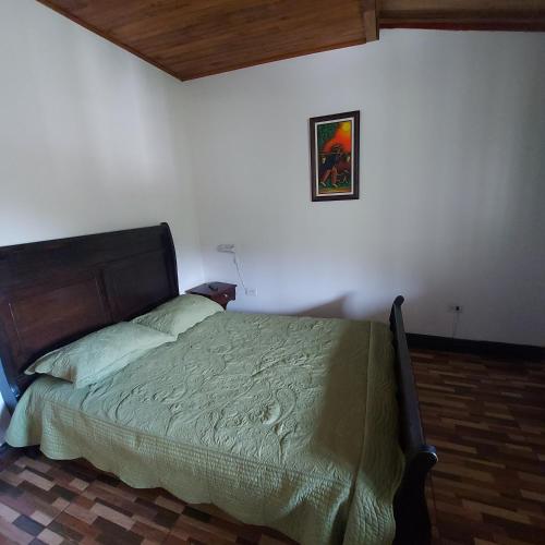 a bedroom with a bed and a picture on the wall at Alisson Hotel y Restaurant in Monteverde Costa Rica