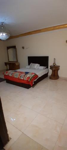 a bedroom with a bed in a room at Pyramids Heritage suites in Ghaţāţī