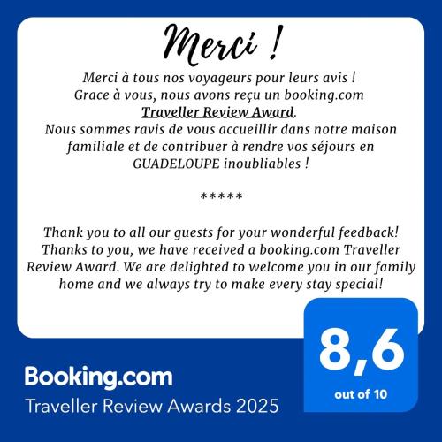 a screenshot of a phone screen with the text meerkats at CosyLife Sainte-Rose - Villa familiale calme avec vue Sofaïa à 3km de la plage in Sainte-Rose