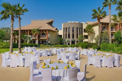 a set up for a wedding in front of a resort at Lapita, Dubai Parks and Resorts, Autograph Collection in Dubai