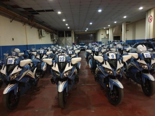 a bunch of motorcycles parked in a garage at Hotel Futura Centro Congressi in Naples