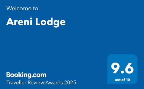 a screenshot of the arrival page of the arrival webpage at Areni Lodge in Areni