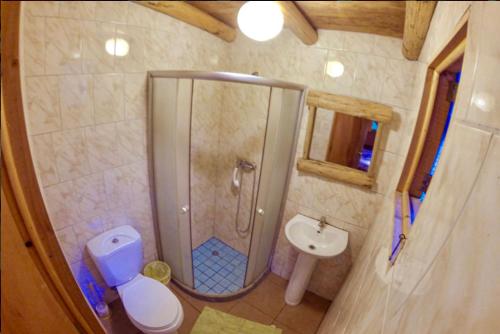 Koupelna v ubytování Cabanas Curi-Huapi