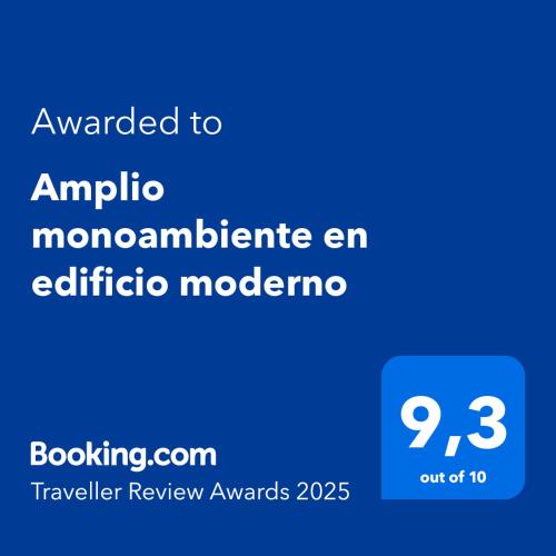 a screenshot of a phone with the text awarded to amelia monolithic en et at Amplio monoambiente en edificio moderno in Buenos Aires
