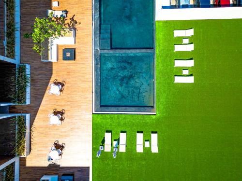 an overhead view of a group of animals in a yard at Casa Lucy Secure-Quiet & Opulent Cabo Retreat-3BR's & Patio! in Cabo San Lucas