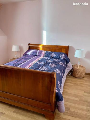 Postel nebo postele na pokoji v ubytování Gîte Hulotte