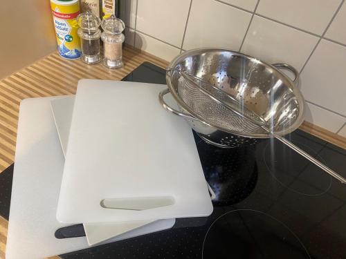 Wohnung mit Gartenblickにあるキッチンまたは簡易キッチン