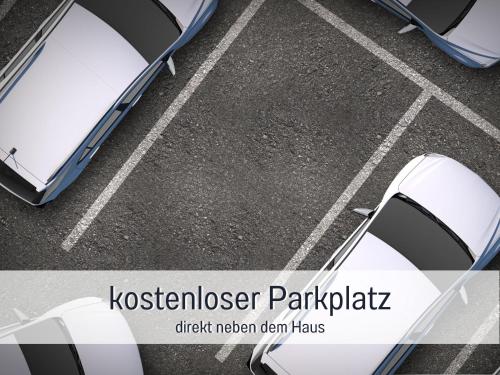 an overhead view of a car parked in a parking lot at Gemütlich*Stylisch*Netflix*Blick ins Grüne* in Lindau