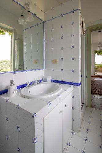 a bathroom with a sink and a mirror at Vigna Luisa Resort - Near Rome in Genzano di Roma