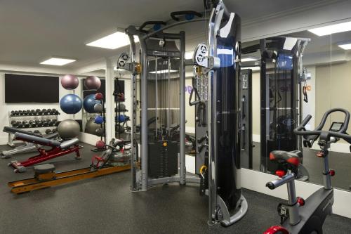 a gym with lots of machines and weights at Courtyard by Marriott Long Beach Downtown in Long Beach