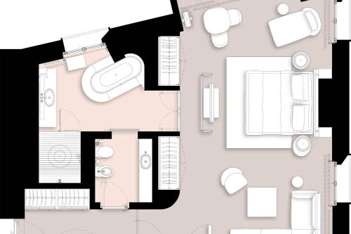 a floor plan of a house at Bvlgari Hotel London in London