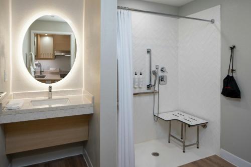 a bathroom with a sink and a mirror at TownePlace Suites by Marriott Memphis Cordova in Memphis