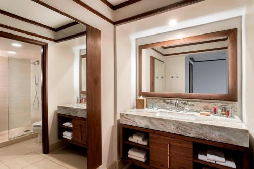 a bathroom with a sink and a mirror at Wailea Beach Resort - Marriott, Maui in Wailea