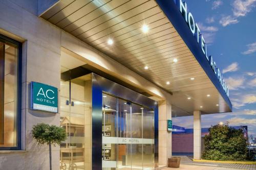 a building with a sign on the front of it at AC Hotel Palencia by Marriott in Palencia