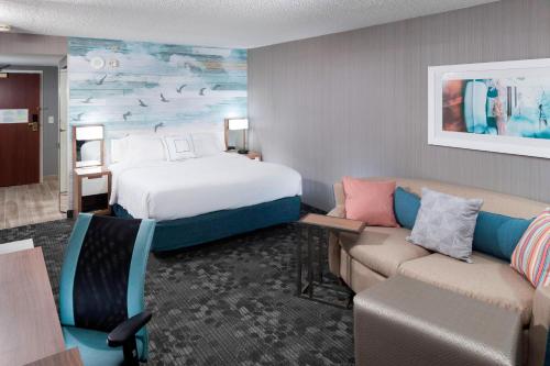 Cama o camas de una habitación en Courtyard Carolina Beach Oceanfront