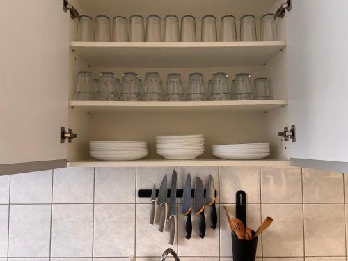 Η κουζίνα ή μικρή κουζίνα στο Veronika Lux Apartman