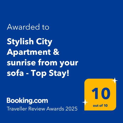 Stylish City Apartment & sunrise from your sofa - Top Stay!