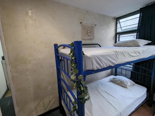 Ένα ή περισσότερα κρεβάτια σε δωμάτιο στο BluePepper City Hostel
