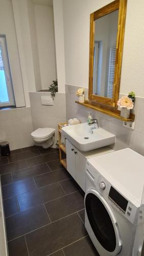 Koupelna v ubytování Ferienwohnung AM SPREEUFER