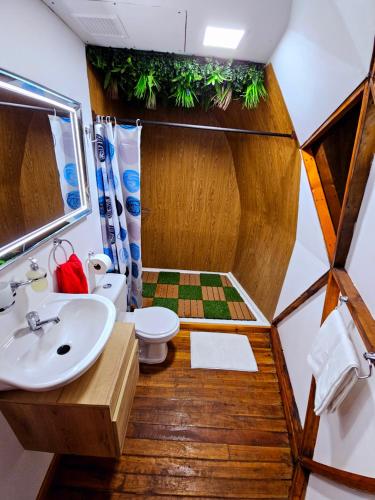 Koupelna v ubytování Elementium Glamping