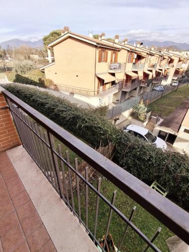 a view of a building from a balcony at The Little House in Rieti