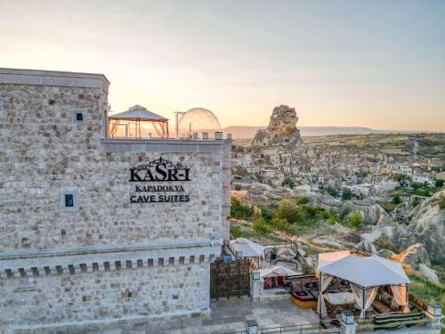 a view of the city of kaishenshens from the top of a building at Kasr-ı Kapadokya Cave Suites in Ortahisar