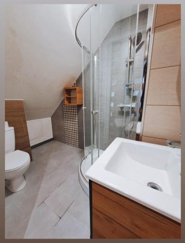 Ένα μπάνιο στο Apartament Ideos 7 osobowy