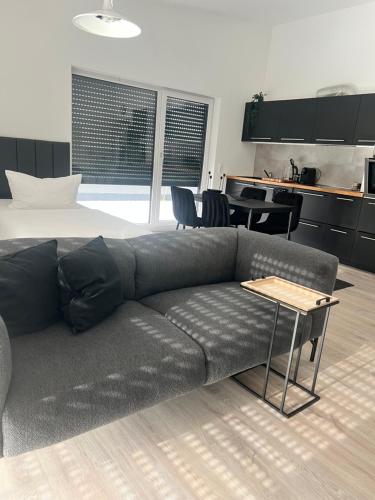 Ruang duduk di Ferienwohnung Ehingen Donau