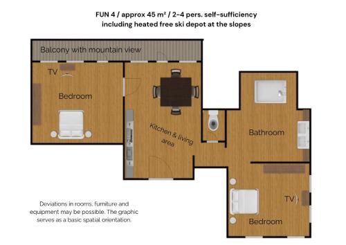 a floor plan of a house at Ferienwohnung Nassfeld in Tröpolach