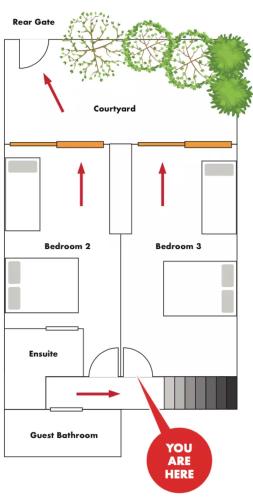 a diagram of a garden with a tree at Jindabyne Lake View in Jindabyne