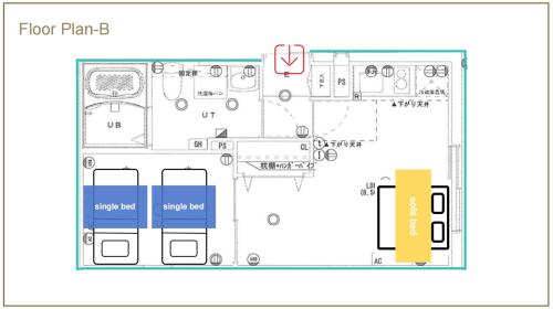 Pelan lantai bagi 67 Apt Waseda Shinjuku