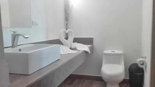 Koupelna v ubytování Cahuita Inn